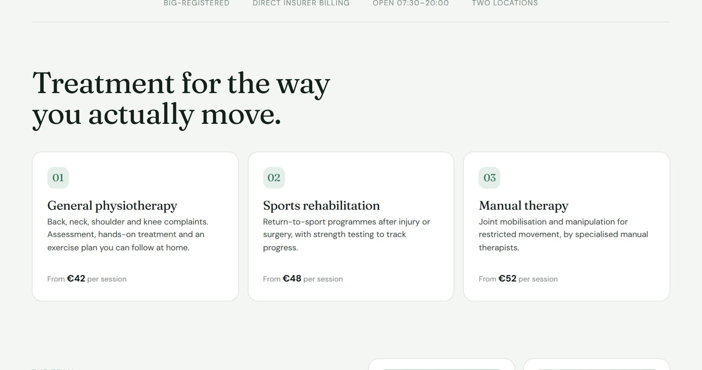 Treatments section